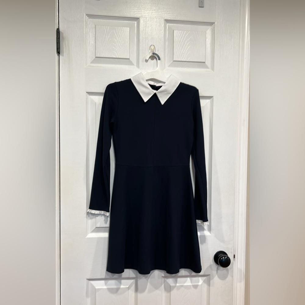 Zara Navy Blue and White girls Dress size 10-12. Like new
